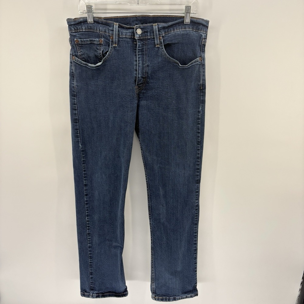 Levis Mens Jeans 514 34x30 Fits 32X28 Straight Leg Dark Wash Stretch Flex
